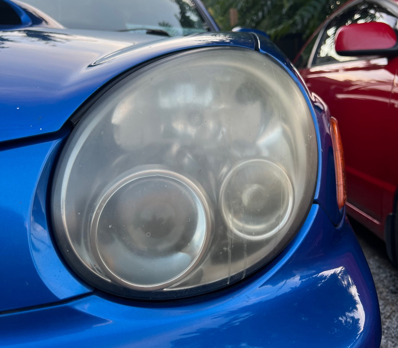 Before headlight restoration